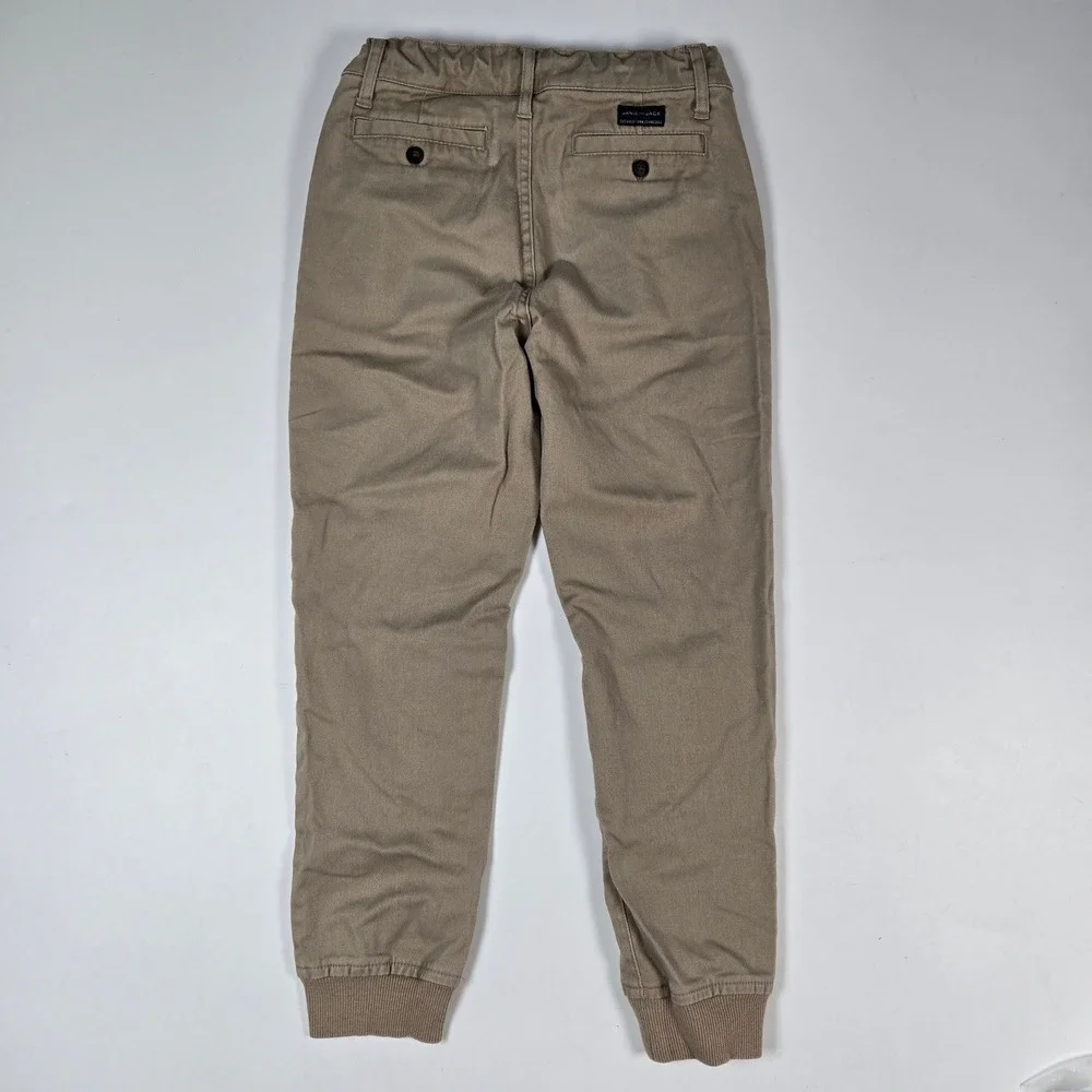 Janie and Jack Jogger Pants Boys 7 Khaki Tan‎ Twill Chino Stretch Casual Tapered